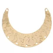 35x26mm Half moon spacer - star pattern - Fine Gold Plated x1
