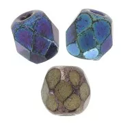 Fire Polished faceted round beads 3mm Jet Purple Iris x50