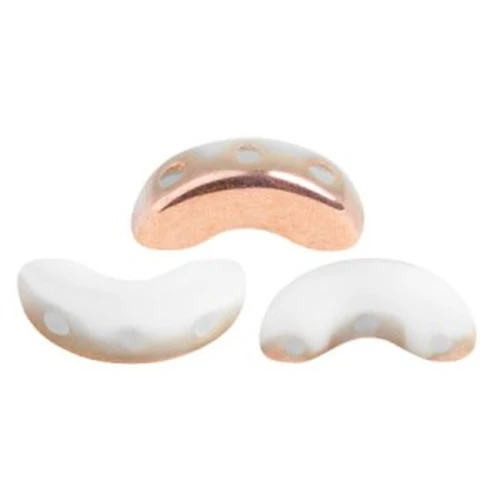 5x10mm Arcos® by Puca® - Opaque White Capri Gold x10g