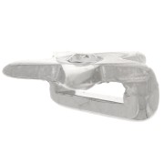 12x13mm Star Slider bead with rhinestones for 8mm laces - Rhodium - Crystal x1