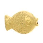 12x8mm Flat fish bead - Fine Gold plated x1|raw }}