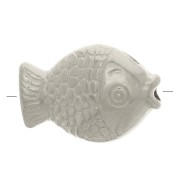 12x8mm Flat Fish Bead - Antique Silver Plating x1|raw }}
