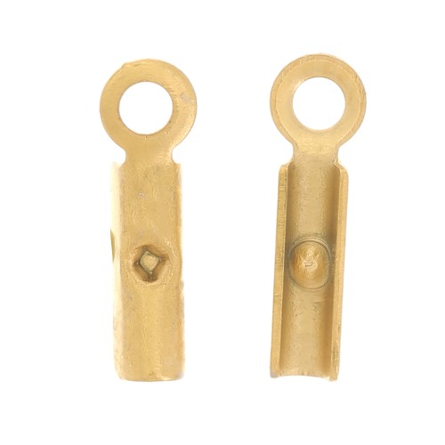 304 stainless steel 0.8 mm à 1 mm cord crimp end caps - gold tone x4