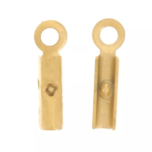 304 stainless steel 0.8 mm à 1 mm cord crimp end caps - gold tone x4