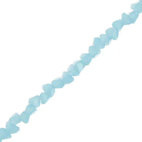 3mm faceted irregular Glass beads - Light Blue x33cm