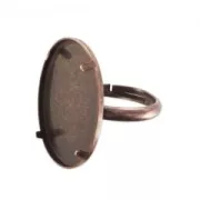 Ring for 18x13mm flat back cab Old Copper tone x1