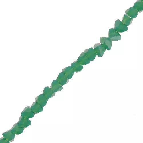 3mm faceted irregular Glass beads - Dark Green x33cm