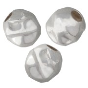 5 mm Round Crinkled Beads - 925 Sterling Silver x5