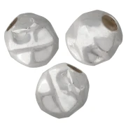 5 mm Round Crinkled Beads - 925 Sterling Silver x5