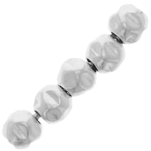 Round beads 3 mm crumpled effect - 925 Sterling Silver x20