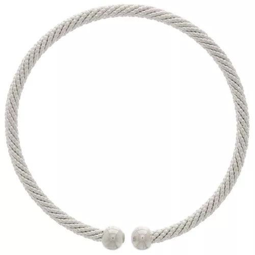 Adjustable Necklace Bracelet - Twisted Rope Effect - Fine Antique silver plating x1