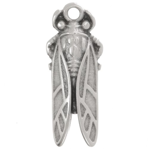 23x9mm Cicada Pendant - Fine Antique silver plating x1