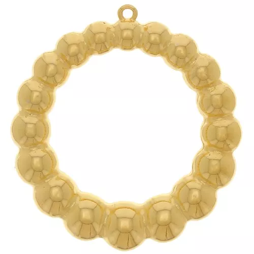 41mm Round ball effect pendant - Fine Gold plated x1