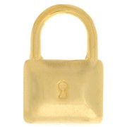17x11.5mm Padlock Pendant - Fine Gold plated x1|raw }}