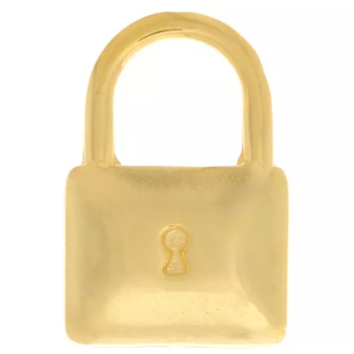 17x11.5mm Padlock Pendant - Fine Gold plated x1