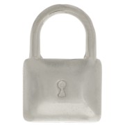17x11.5mm Padlock Pendant - Rhodium Tone x1|raw }}