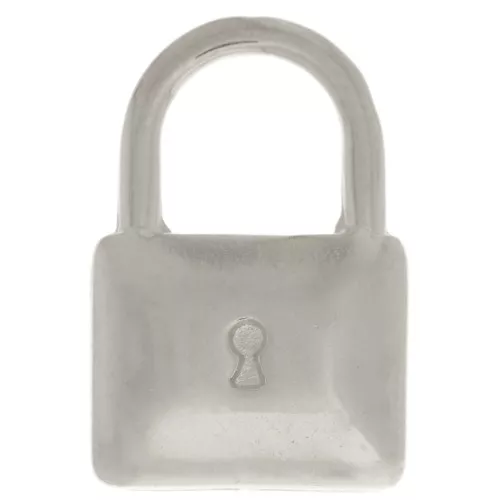 17x11.5mm Padlock Pendant - Rhodium Tone x1