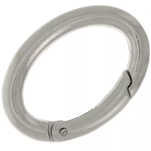 34mm Oval Lobster Clasp - Rhodium Tone x1