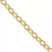 11.5mm Aluminium oval Belcher chain - open links - Gold Tone x50cm