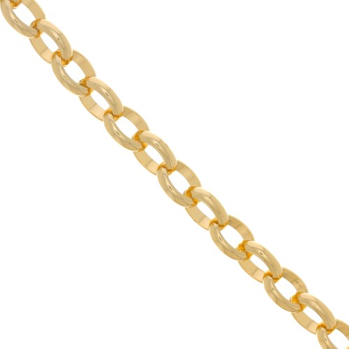 11.5mm Aluminium oval Belcher chain - open links - Gold Tone x50cm