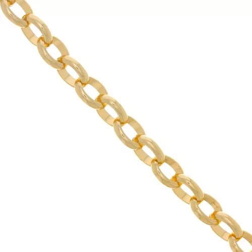 11.5mm Aluminium oval Belcher chain - open links - Gold Tone x50cm