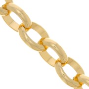 11.5mm Aluminium oval Belcher chain - open links - Gold Tone x50cm