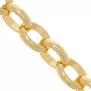 11.5mm Aluminium oval Belcher chain - open links - Gold Tone x50cm