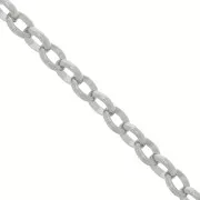 11.5mm Aluminium oval Belcher chain - open links - Rhodium Tone x50cm