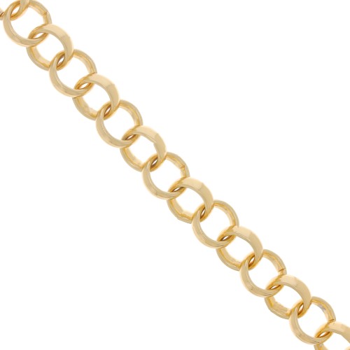 13mm Aluminium oval Jaseron mesh chain - open links - Gold Tone x50cm