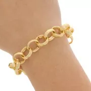 13mm Aluminium oval Jaseron mesh chain - open links - Gold Tone x50cm