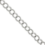13mm Aluminium oval Belcher chain - open links - Rhodium Tone x50cm