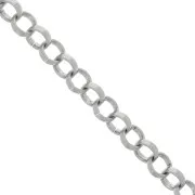 13mm Aluminium oval Belcher chain - open links - Rhodium Tone x50cm