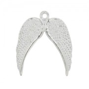 Angel wing charm 23mm Silver tone x1|raw }}
