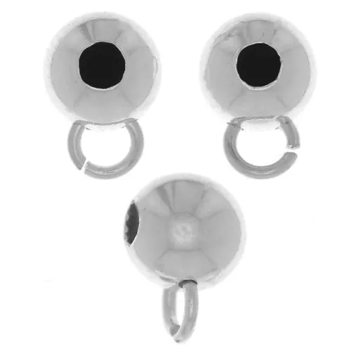 5mm 925 Sterling Silver Stopper Bead Charm with 1.3mm hole x1
