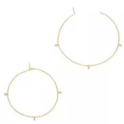 30x0.7mm Stainless steel 304 3-ring Hoop earrings to decorate - Gold Tone x2