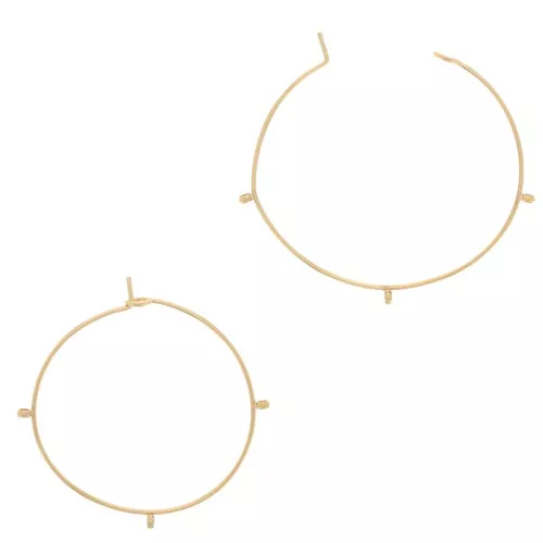 30x0.7mm Stainless steel 304 3-ring Hoop earrings to decorate - Gold Tone x2