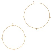 40x0.7mm Stainless steel 304 3-ring Hoop earrings to decorate - Gold Tone x2