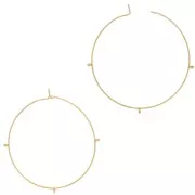 40x0.7mm Stainless steel 304 3-ring Hoop earrings to decorate - Gold Tone x2