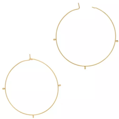 40x0.7mm Stainless steel 304 3-ring Hoop earrings to decorate - Gold Tone x2