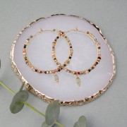 40x0.7mm Stainless steel 304 3-ring Hoop earrings to decorate - Gold Tone x2