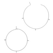 30x0.7mm Stainless steel 304 3-ring Hoop earrings to decorate x2|raw }}