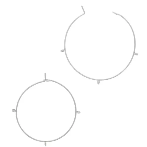 30x0.7mm Stainless steel 304 3-ring Hoop earrings to decorate x2