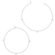 40x0.7mm Stainless steel 304 3-ring Hoop earrings to decorate x2|raw }}