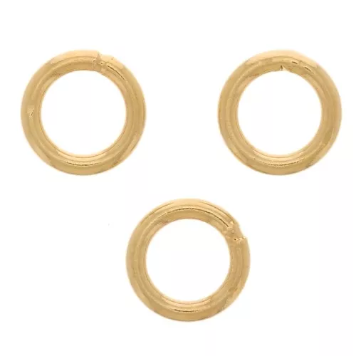 4x0.7mm Round Closed Rings - 3 Micron Gold Plated x4