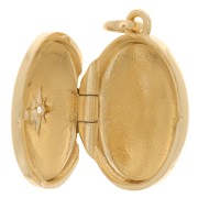 20x15mm Photo Frame Pendant with zirconium oxide - 3 Micron Gold Plated x1