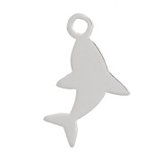 11x7mm 925 Sterling Silver Mini Shark Charm x1