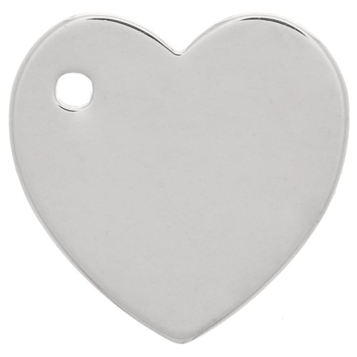 13mm 925 Sterling Silver Heart charm x1