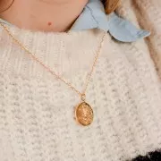 20mm Round pendant - planet and stars - 3 microns gold plated x1