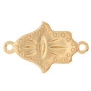 17x10mm Worked Hamsa hand spacer - 3 microns Gold plated x1|raw }}