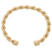 6.8x195mm Twisted jonc Bracelet - 3 Micron Gold Plated x1|raw }}